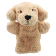 Personalised Labrador Puppet in Yellow/White branded with your company logo from Total Merchandise