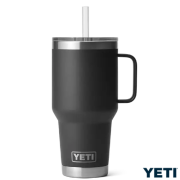 Branded YETI Rambler 35oz Bottle Straw Mug in Black with a design from total Merchandise