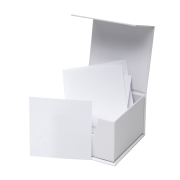 Branded Magnetic Recycled Memo Pad Box in White with a design from Total Merchandise