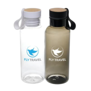 Printed 600ml Bottle with Bamboo Lid by Total Merchandise