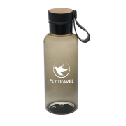 Black 600ml Bottle with Bamboo Lid custom branded by Total Merchandise