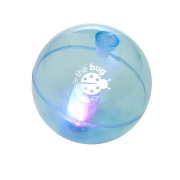 Branded Bouncy Ball with LED Light in Blue with a design from Total Merchandise