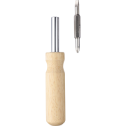 Promotional Rubberwood Screwdriver Set in Brown branded with your logo from Total Merchandise