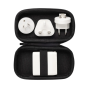 Custom Printed Recycled Plastic Travel Charger with USB-C in White from Total Merchandise
