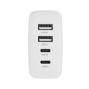 Personalisable Recycled Plastic Travel Charger with USB-C in White from Total Merchandise