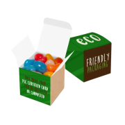 Custom Printed Jolly Bean Eco Mini Cube in White branded with your logo from Total Merchandise