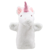 Customised Unicorn Puppet in White/Pink branded with your company logo from Total Merchandise