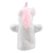 Logo Branded Unicorn Puppet in White/Pink branded with your company logo from Total Merchandise