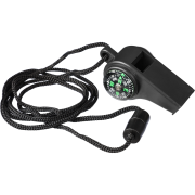 Customised Whistle with Compass & Thermometer in Black branded with your logo from Total Merchandise