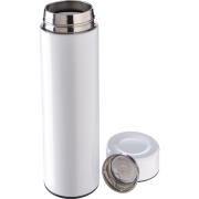 Double Walled Flask with Tea Strainer and the lid off from Total Merchandise