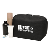 Logo Branded Hilton Essentials Toiletry Bag in Black branded with your logo from Total Merchandise