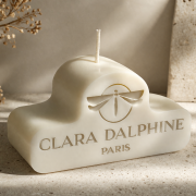 Logo Branded Bespoke Shape Candles in White moulded with your logo from Total Merchandise
