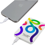 Customised 5000mAh MagSafe Slim Power Bank in White printed with your logo from Total Merchandise