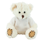 18cm Paw Teddy Bear with Hoodie in Latte/White