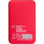 Customised Aluminium 4000mAh Solar Power Bank in Red printed with your logo from Total Merchandise