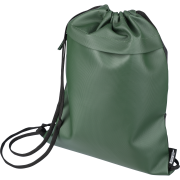 Custom Branded rPET Polyester Drawstring Backpack in Green printed with your company logo