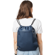 Logo Printed rPET Polyester Drawstring Backpack in Blue printed with your company logo