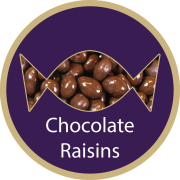 Screw Top Sweet Pots filled with Chocolate Raisins