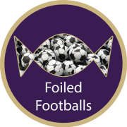 Screw Top Sweet Pots filled with Foiled Footballs