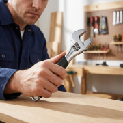 Lifestyle image of the 8inch Adjustable Wrench logo printed by Total Merchandise