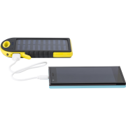 Printed 4000mAh Rubberised Solar Power Bank in Yellow printed with your logo from Total Merchandise