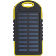 Branded 4000mAh Rubberised Solar Power Bank in Yellow printed with your logo from Total Merchandise