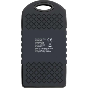 Branded 4000mAh Rubberised Solar Power Bank in Black printed with your logo from Total Merchandise