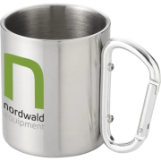 Insulated Metal Carabiner Mug in Silver