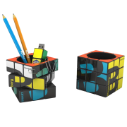 Promotional Rubik's Pen Pot in Black with a full colour design from Total Merchandise