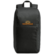 Custom Branded 600D Polyester Backpack in Black printed with your logo from Total Merchandise