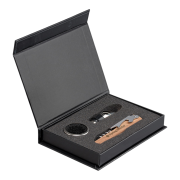 Custom Printed 3 Piece Stainless Steel & Wooden Wine Gift Set in Wood from Total Merchandise