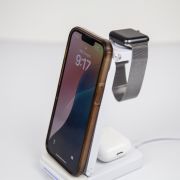 Branded 3 in 1 Charging Station in White with a design from Total Merchandise