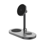 Branded Fast Magnetic Desk Wireless Charger in Grey with a design from Total Merchandise