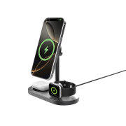 Logo printed Fast Magnetic Desk Wireless Charger in Grey with a design from Total Merchandise