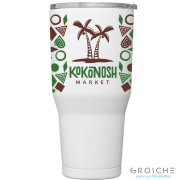 Branded Grosche Yukon 890ml Stainless Steel Tumbler in White with a design from Total Merchandise