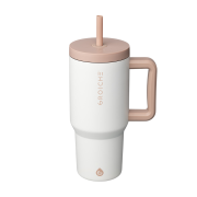 Back of the Grosche 945ml Aspen Stainless Steel Insulated Mug in White from Total Merchandise