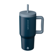 Back of the Grosche 945ml Aspen Stainless Steel Insulated Mug in Navy from Total Merchandise