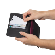 Lifestyle image of the Dual Recycled Plastic Finder Card with a design from Total Merchandise