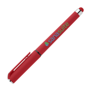 Branded Recycled Plastic Brights Gel Pen in red printed with a logo by Total Merchandise