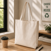 Lifestyle image of the Premium Heavyweight Recycled Canvas Tote Bag by Total Merchandise