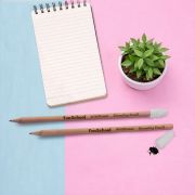 Customisable Blooming Seed Pencil in Wood/White engraved with your logo from Total Merchandise