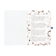 The inside page of a custom printed Stone Paper Soft Touch Lined Journal by Total Merchandise.