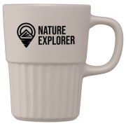 Front view of custom branded Ceramic Matte Finish Fluted Mug