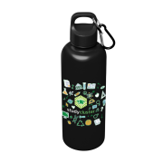 Personalised Recycled Stainless Steel Water Bottle With Carabiner at a high view