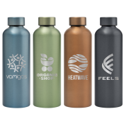 Engraved logo printed Recycled Stainless Steel Metallic Bottle from Total Merchandise