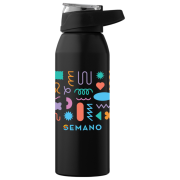 Promotional Stainless Steel Sport Bottle in black from Total Merchandise