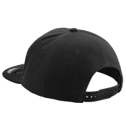 Branded Essential Snapback Cap in Blackshowing the back from Total Merchandise