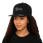 Promotional Essential Snapback Cap in black branded with your logo from Total Merchandise
