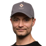 Promotional Essential Organic Cotton Cap in black branded with your logo from Total Merchandise