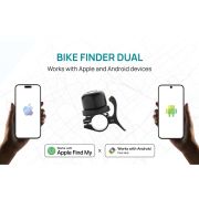 Logo Branded Bike Bell with Built In Apple & Android Tracking in Black from Total Merchandise